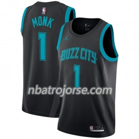 Män Charlotte Hornets Tröja Malik Monk 1 2018-19 Jordan Brand City Edition Svart Swingman